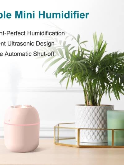 Portable Mini Humidifier, 220ml,Small Cool Mist Humidifier, USB Personal Desktop Humidifier For Bedroom Travel Office Home Random Colors
