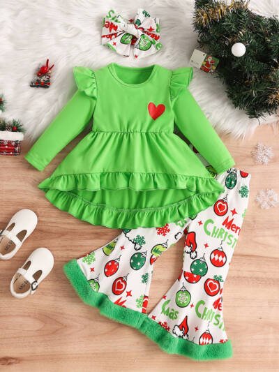 Toddler Girl Ruffle Tunic Top & Flare Pants Set