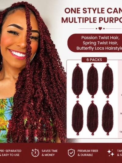 22-Inch Pre-Separated Spring Twist Crochet Hair