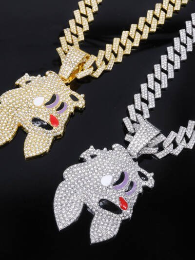 Jewelry Fashion Magic Hat Rabbit Head Pendant Necklace High-grade Cuban Chain