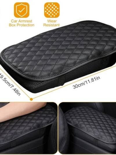 Car Armrest Pad Cover PU Leather Auto Center Console Seat Box Cover Protector Car Accessories Armrest Cushion Pad