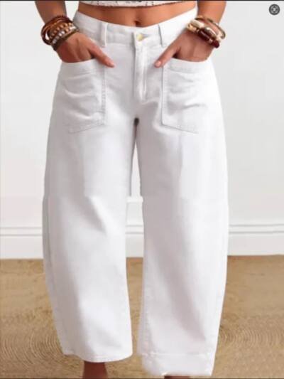 Women's Casual Solid-Color Fashionable Cotton Pants