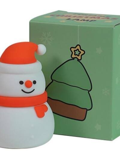 Snowman Silicone Night Light RGB Color Changing Touch Control Mood