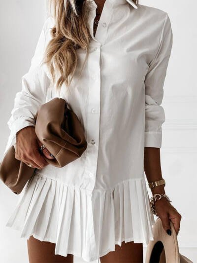 Women's Pleated Slim Shirt Skirt
