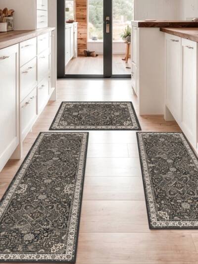 Kitchen Rug Sets Of 3 Washable Boho Kitchen Rugs And Runner Carpets Non Slip Kitchen Area Rug For Laundry Room Entryway Hallway