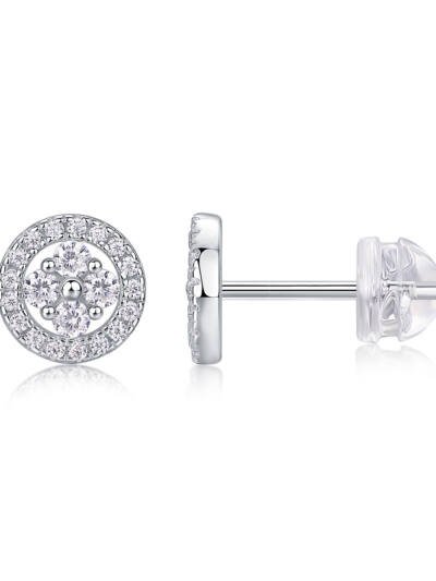 1Silver Osmanthus - Fashionable And Luxurious Diamond Jewelry Earrings Set With Moissanite S925 Sterling Silver And Platinum-plated Stud Earrings Prohibit Tk Sales