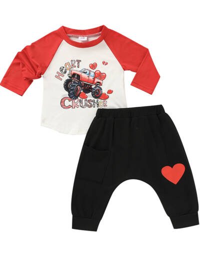 Baby Boy 'Heart Crusher' Valentine's Top & Pants Set