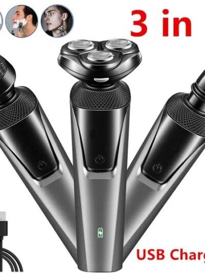 Men's Rotary Electric Shaver with Pop-Up Trimmer, Wet & Dry