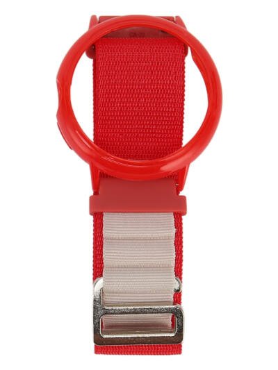 Stretch Nylon Woven Loop Watch Band Strap With Plastic Protective Bumper Case Fit For Google Pixel Red White And Red Case