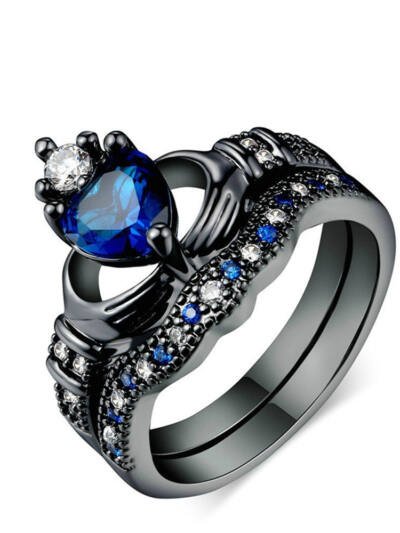 Crown love sapphire female ring