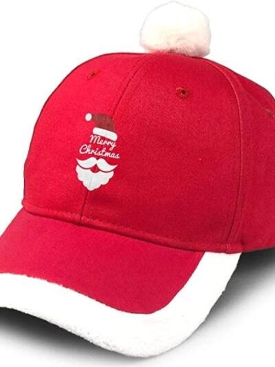 Merry Christmas Hat Unisex Vintage Adjustable Santa Baseball Cap