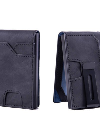 Men's Pop-Up Card Holder Wallet with Money Clip, RFID Blocking