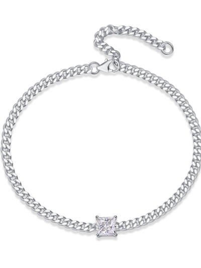 1Resolute Luxury Fashion Mossan Diamond S925 Silver Bracelet Prohibit Tk Sales
