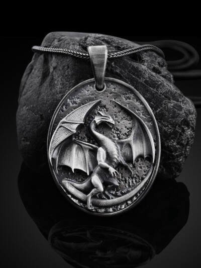 Men's Western Dragon Animal Hip Hop Pendant Necklace
