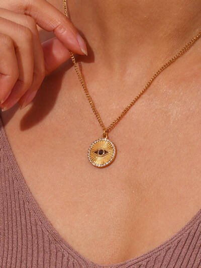 Minimalist Black Eyes Stainless Steel Necklace Jewelry