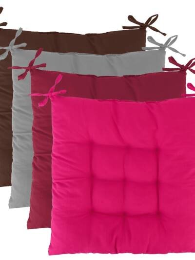 4Pcs Chair Cushion Pads Pillow 17.72x17.72x2.37in Soft Tie On Square Sitting Mats For Home Office Car Sitting Travel