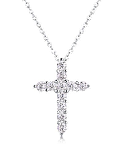 1Faith Luxury Fashion Diamond Pendant Necklace Set With Mosan Diamond Silver Ornaments Prohibit Tk Sales