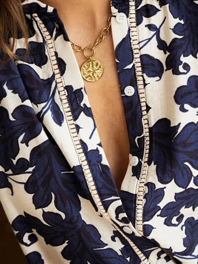 Women's Casual Fashion All-matching Button Floral Shirt