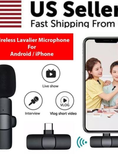 Lavalier Microphone Wireless Audio Video Recording Mini Mic For Android/iPhone