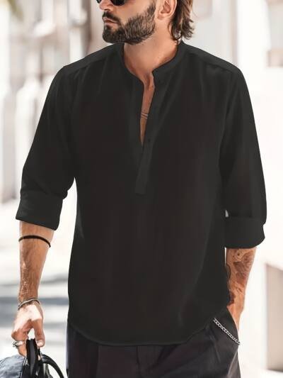 Men's Long-sleeved Breathable Button-down Shirt
