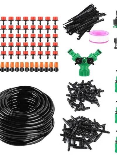 164FT Drip Irrigation Kit Automatic Garden Irrigation System Misting Plant Watering Drip Kit For Garden Greenhouse Flower Bed Patio Lawn