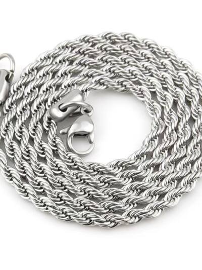 1pc Stainless Steel Twist Chain Necklace,Daily Wear Essential,Ideal Gift For Jewelry Enthusiasts And Crafters