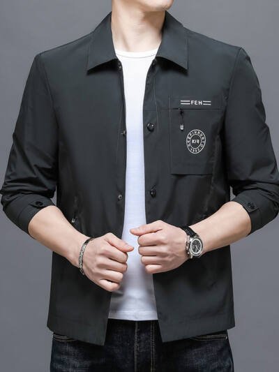 Men's Wrinkle-Free Lapel Overshirt