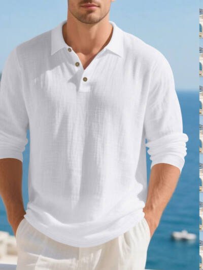 Men's Casual Business Long Sleeve Shirt