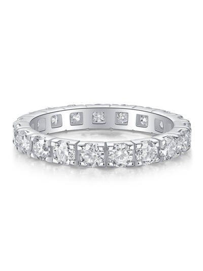 1Starry Sky Diamond Ring Luxury Fashion Set Moissanite Silver Ring Prohibit TK Sales
