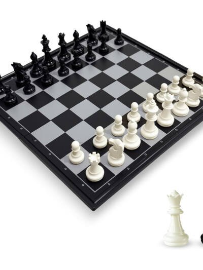 Travel Chess Set, 9.8in Magnetic Chess Board With 2 Extra Queen Portable Folding Board Chess Games