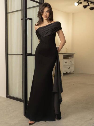 Fashionable Elegant Slim-fit Off-shoulder Long Dress