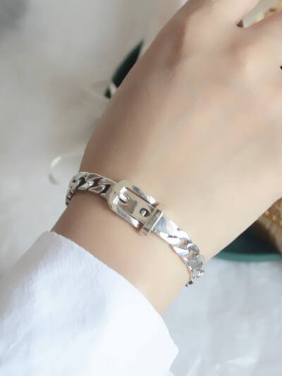 Women's 925 Sterling Silver Chain Belt Bracelet
