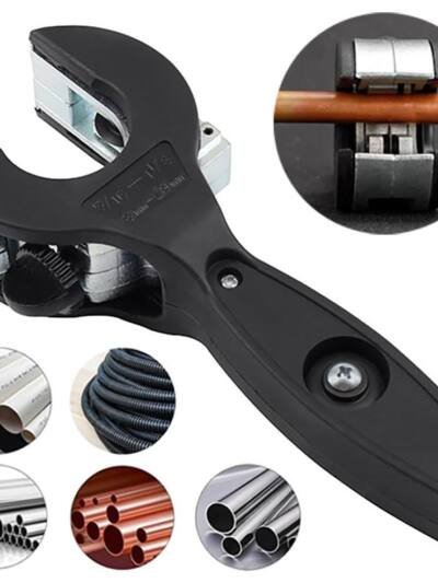 Ratchet-Type Pipe Cutter, One-Hand Fast Pipe Cutting Tool For Copper, Pvc, Aluminum, Steel Pipes, Lightweight Handheld Design For Plumbing,  Diy Projects, Workshop, Home Decoration