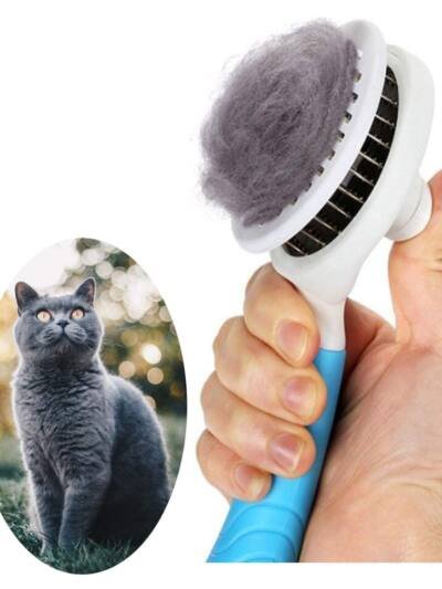 Self-Cleaning Deshedding Slicker Brush, Blue