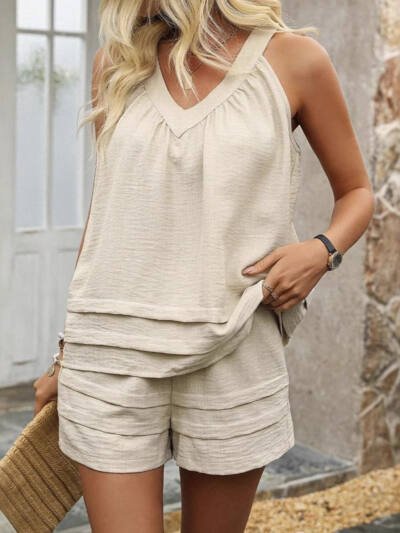 Casual Shirt Shorts Loose Outfit Women