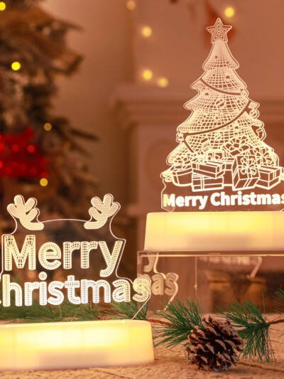 Christmas Decoration 3D Lamp Acrylic LED Night Lights New Year Valentines Day Christmas Kids Gift Christmas Ornaments