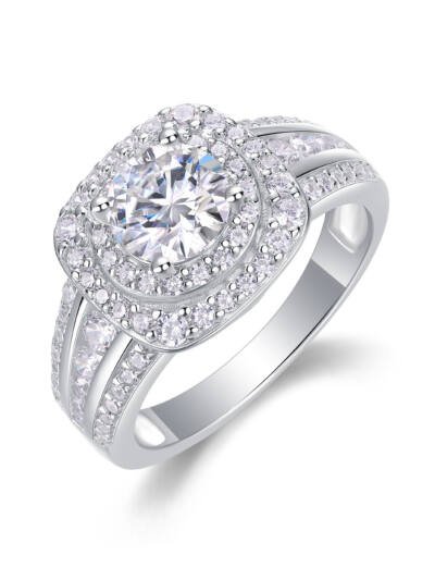 1Starry Sky Crown - A Fashionable Jewelry Ring Set With 1-carat Moissan Diamond S925 Sterling Silver And Platinum-plated Diamond Prohibit Tk Sales