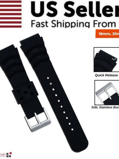 Quick-Release Silicone Watch Band 18/20/22mm