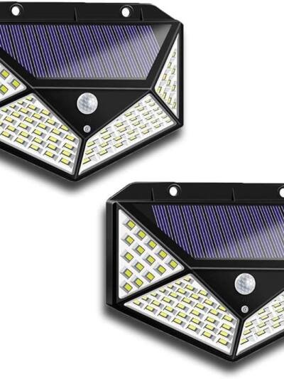 Aolyty Solar Lights Outdoor, Motion Sensor Wall Light 3 Lighting Modes IP65 Waterproof LED Solar Security Lights Four Side Inllumination 2-Pack For Garden Yard Patio Walkway Fence Patio