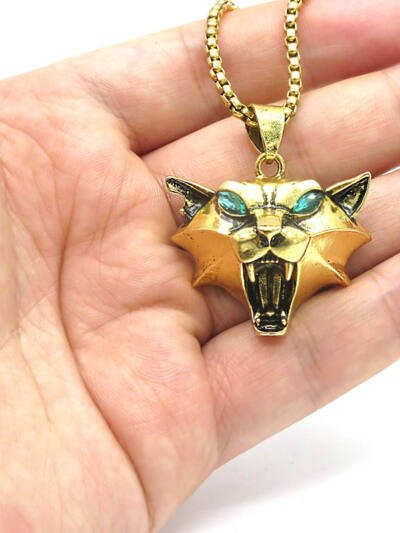 Silver Gold Green Rhinestone Wild Game Animal Chain Necklace