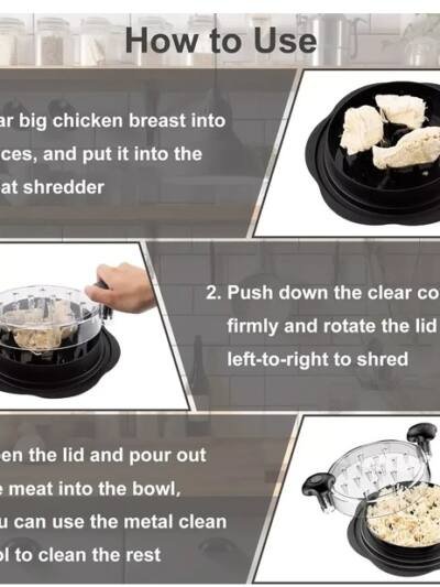 Large Chicken Shredder Tool Twist Meat Shredding Grinder Handles Non-Slip No BPA