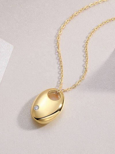 1First Encounter - A Fashionable And Trendy Diamond Pendant Necklace Set With Moissanite S925 Sterling Silver And Gold Plating Prohibit TikTok sales
