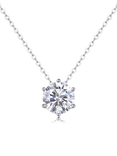 1Afternoon Rose Luxury Fashion Diamond Pendant Necklace Set With Mosan Diamond Silver Ornaments Prohibit Tk Sales