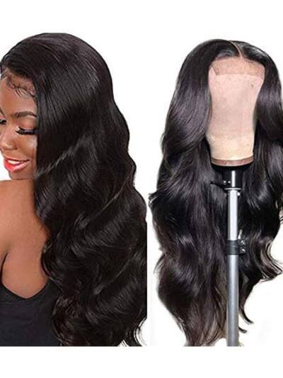 4x4 Lace Closure Wig Human Hair Natural Color Body Wave Density