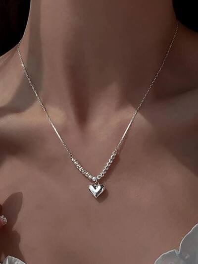 Heart Pendant Necklace - Plump Heart Shape for Gentle Healing, Dainty Chain for Elegance, Romantic for Daily Wear