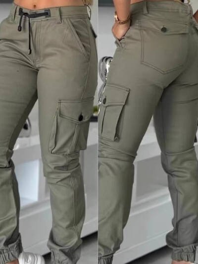 Europe And America Fashion Work Clothes Multi-pocket Army Green