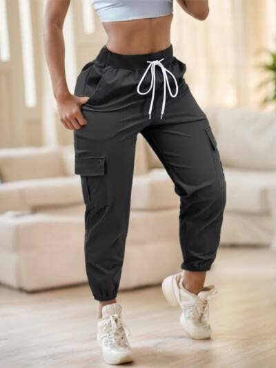 Plain-colored Casual Pants For Women