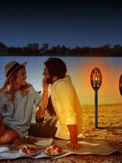 LED Flame Effect Waterproof Bluetooth Speaker for Patio & Camping