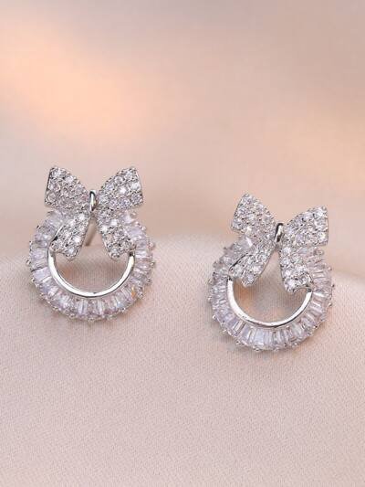 Bright Blue Feather Earring Ring Alloy Earring