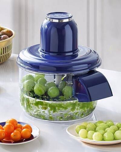Ormos Electric Grape Peeling Machine - Automatic Garlic & Tomato Peeler, Rechargeable Fruit Skin Remover Tool For Small Fruits, Home Kitchen Gadget-Blue